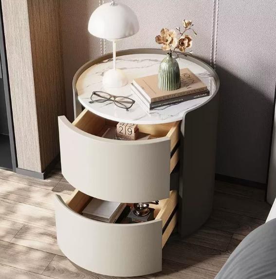 KC-27 Round Three-Drawer Smart Nightstand